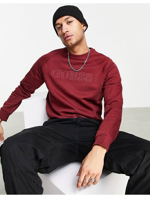 Guess ssweatshirt in burgundy with chest logo