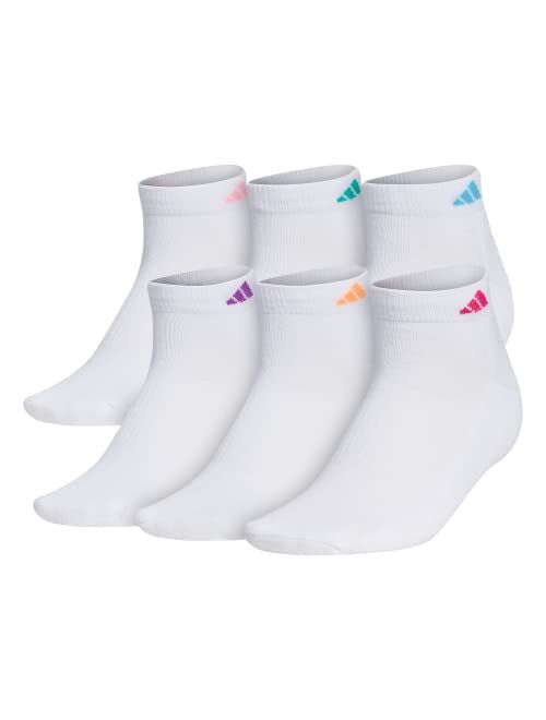 adidas Women's Athletic Cushioned Low Cut Socks With Arch Compression (6-pair)