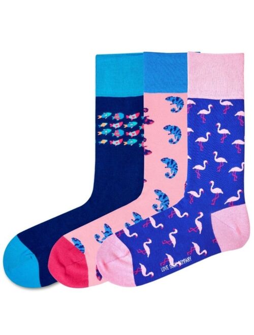 Love Sock Company Men's Luxury Novelty Crew Socks in Animal Novelty Gift Box, Pack of 3