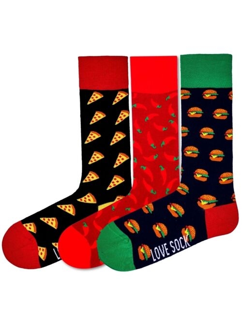 Love Sock Company Men's Luxury Novelty Crew Socks in Hot Junk Gift Box, Pack of 3