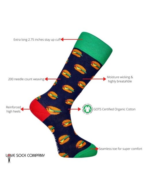 Love Sock Company Men's Luxury Novelty Crew Socks in Hot Junk Gift Box, Pack of 3