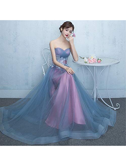 Gricharim Sweetheart Tulle Prom Dresses Ball Gown Lace Princess Wedding Party Gowns