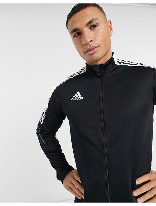 Adidas Training Tiro 3 stripe track jacket in black