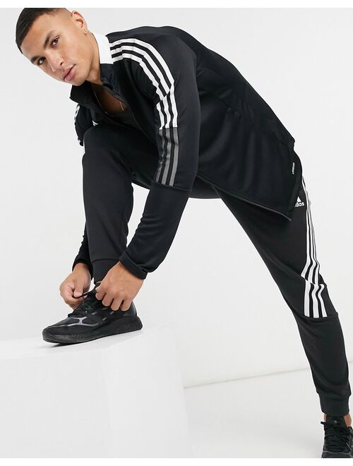 Adidas Training Tiro 3 stripe track jacket in black