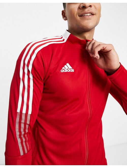 Adidas Soccer Tiro jacket with three stripe in red