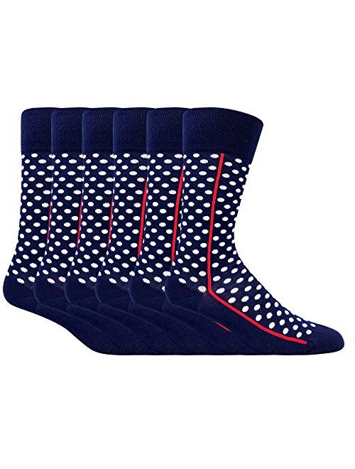 Love Sock Company Groomsmen socks for weddings - Men's polka dots dress socks - individually gift boxed - Organic Cotton - Red line