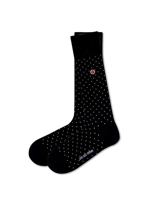 Biz Dots Black Men’s premium luxury black dress square polka dots socks organic cotton Love Sock Company
