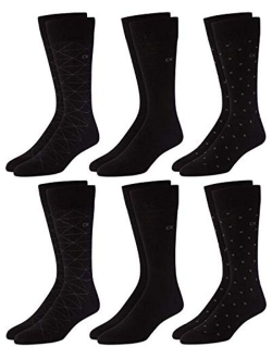 Men's 6 Pack Mixed Pattern Dress Socks