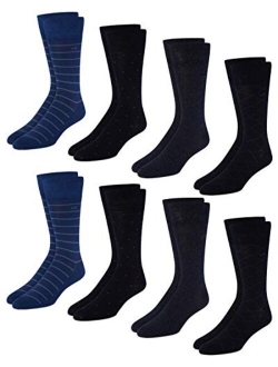 Men's Socks 8 Pack Mid-Calf Patterned Socks