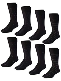 Men's Socks 8 Pack Mid-Calf Patterned Socks