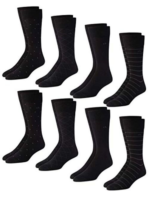 Calvin Klein Men's Socks – 8 Pack Mid-Calf Patterned Socks