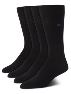 Mens Dress Socks Lightweight Cotton Crew Socks (4 Pack)