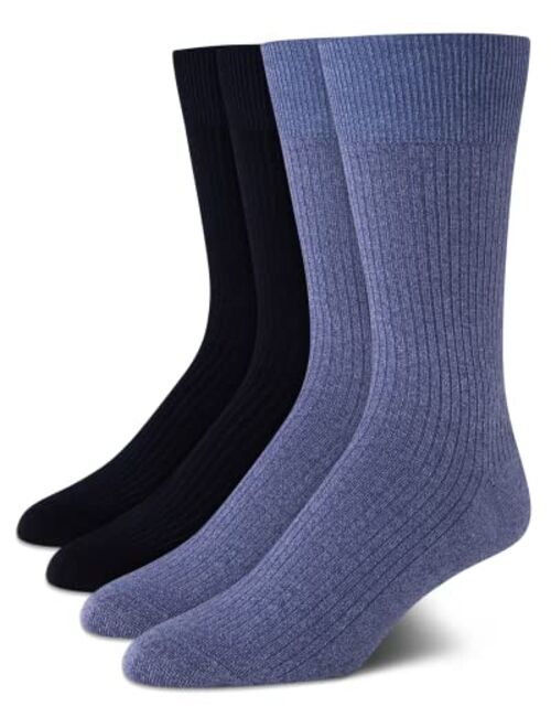 Calvin Klein Men’s Dress Socks – Lightweight Cotton Crew Socks (4 Pack)