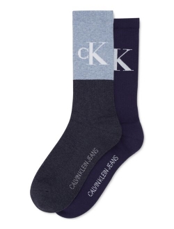 Men's 2-Pk. Logo Solid Crew Socks