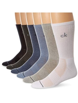 Mens Solid Sport Crew Socks 6 Pack