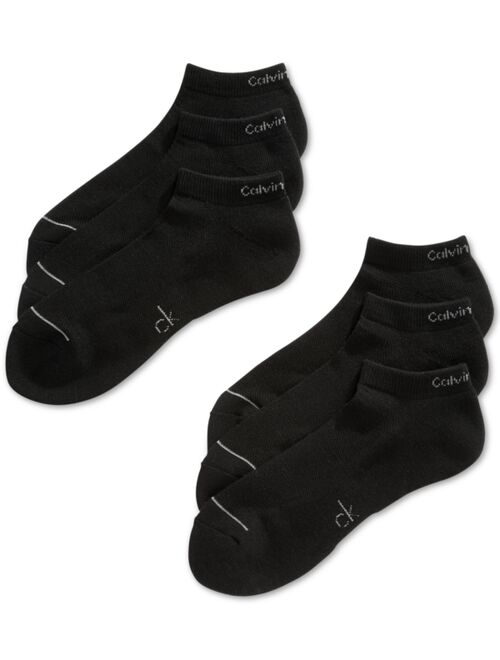 Calvin Klein Six-Pack Athletic Stripe Solid Low Cut Socks