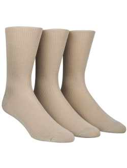 Dress Men's Solid Crew Socks, Non Binding 3 Pack