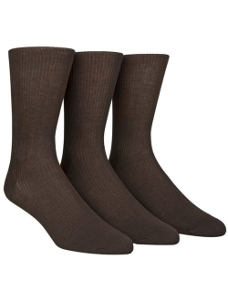 Dress Men's Solid Crew Socks, Non Binding 3 Pack