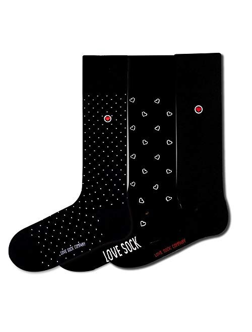 3 pack Men's Bundle. Love Sock Company Premium Colorful Funky Patterned Men's Dress Socks