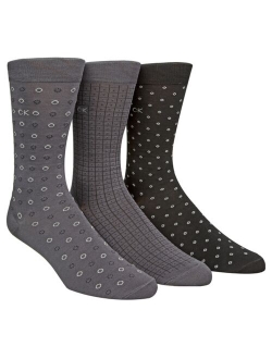 Men's 3-Pk. Patterned Printed Crew Socks