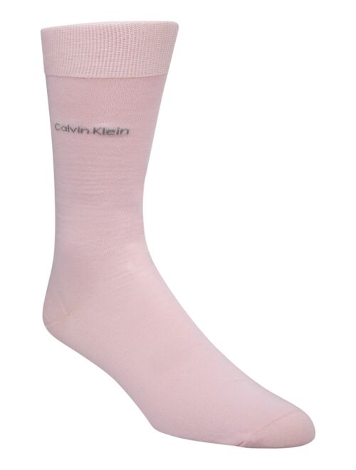 Calvin Klein Men's Socks, Giza Cotton Flat Knit Crew Socks