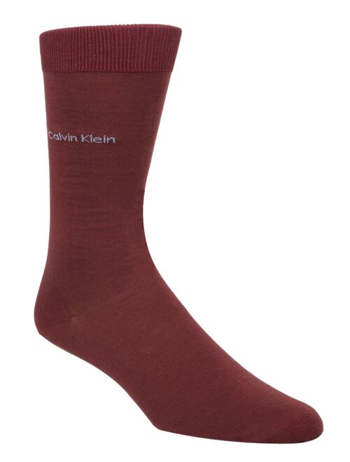 Calvin Klein Men's Socks, Giza Cotton Flat Knit Crew Socks