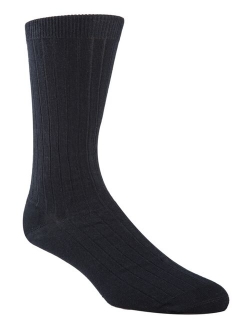 Men's Ribbed Solid Crew Socks