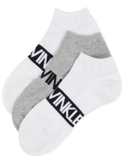 Men's 3-Pk. Flat Knit Logo Low Cut Socks