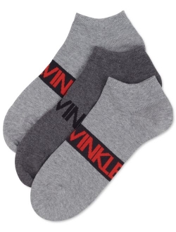 Men's 3-Pk. Flat Knit Logo Low Cut Socks