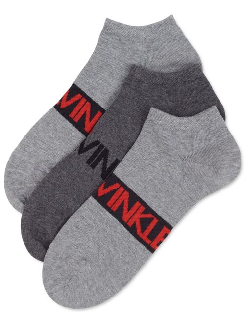 Calvin Klein Men's 3-Pk. Flat Knit Logo Low Cut Socks