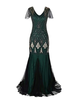 Women Evening Dress 1920s Flapper Cocktail Mermaid Formal Gown