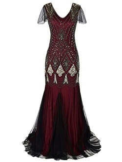 Women Evening Dress 1920s Flapper Cocktail Mermaid Formal Gown