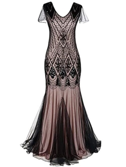 Women Evening Dress 1920s Flapper Cocktail Mermaid Formal Gown