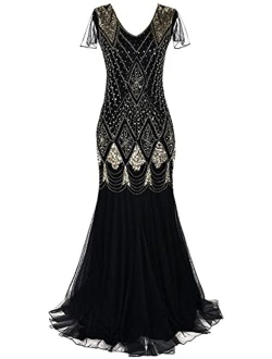 Women Evening Dress 1920s Flapper Cocktail Mermaid Formal Gown