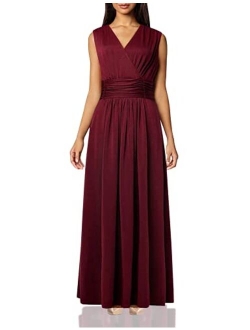 V Neck Formal Party Dress Pleated Long Evening Dresses