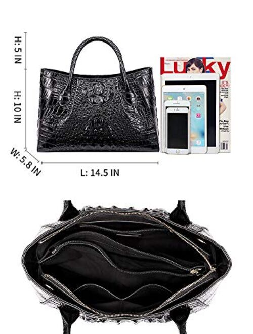 PIJUSHI Women Handbags Crocodile Purse Designer Top Handle Satchel Handbags For Women