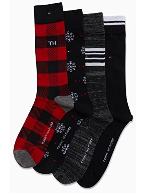 Tommy Hilfiger Men’s Dress Socks – Lightweight Comfort Crew Sock (4 Pack)