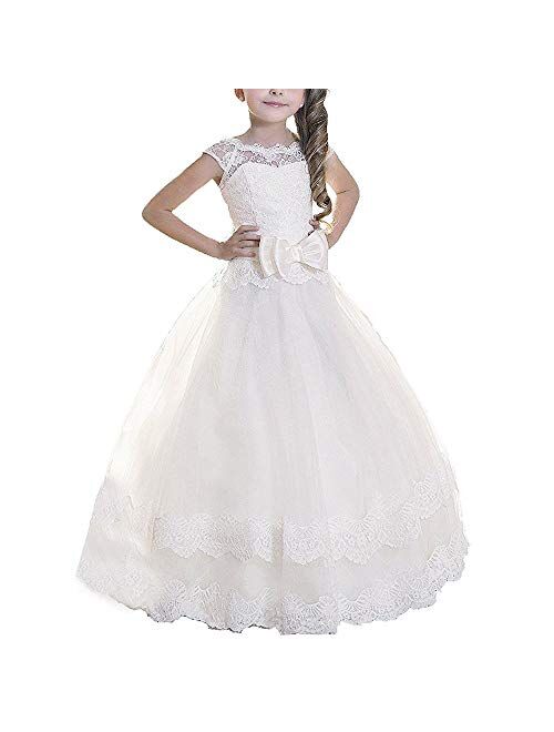 Abaowedding Ball Gown Lace up Flower First Communion Girl Dresses