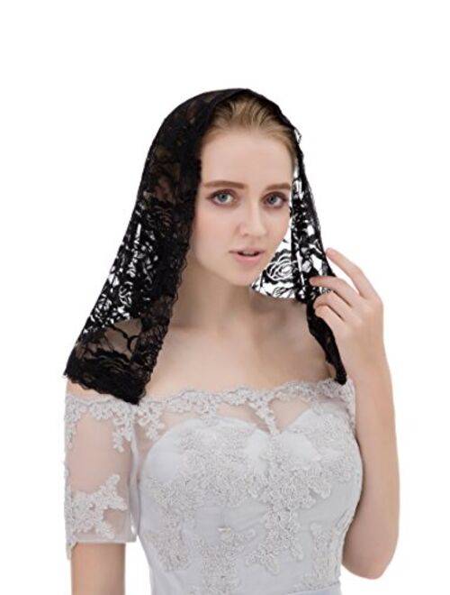 Abaowedding Veil Lace Mantilla Catholic Church Chapel Veil Head Covering Latin Mass