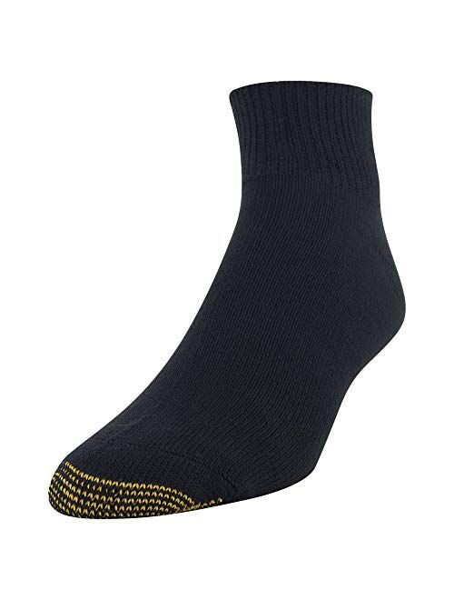 Gold Toe Men's Non Binding Super Soft Quarter, 2-Pairs, Black, X-Large