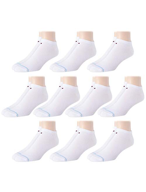 Tommy Hilfiger Men’s Athletic Socks – Cushion Quarter Cut Ankle Socks (10 Pack)