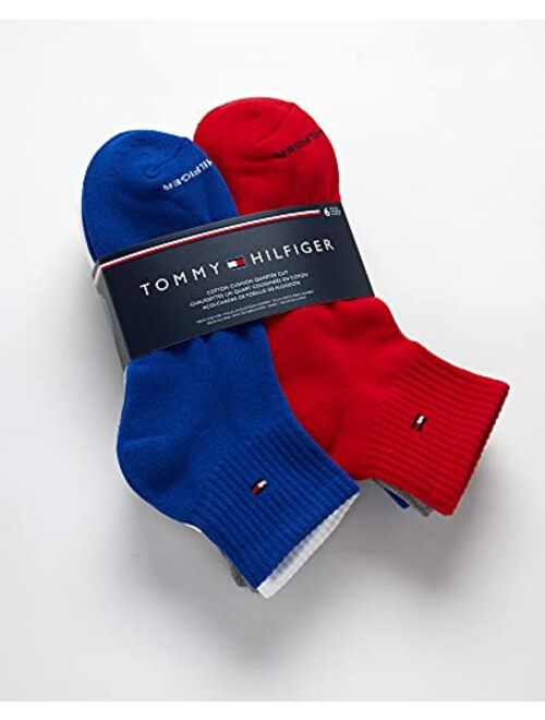 Tommy Hilfiger Men’s Athletic Socks – Cushion Quarter Cut Ankle Socks (6 Pack)