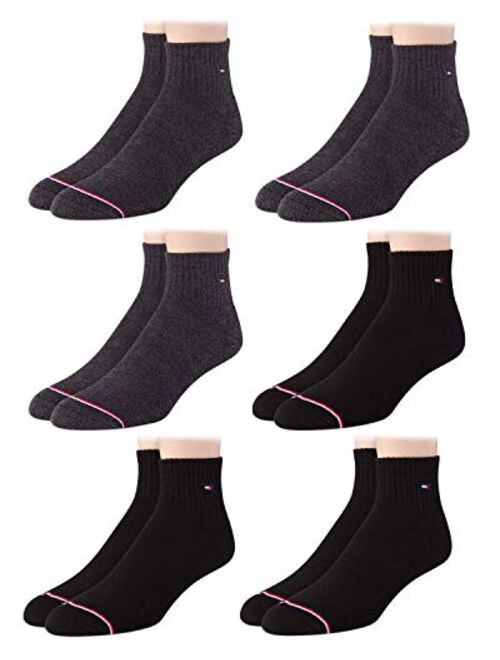 Tommy Hilfiger Men’s Athletic Socks – Cushion Quarter Cut Ankle Socks (6 Pack)