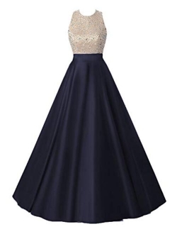 Women's Sequined Evening Party Gowns Beading Formal Dress for Teens Prom Dresses Long H160