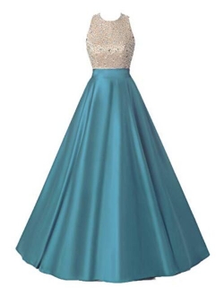 Women's Sequined Evening Party Gowns Beading Formal Dress for Teens Prom Dresses Long H160