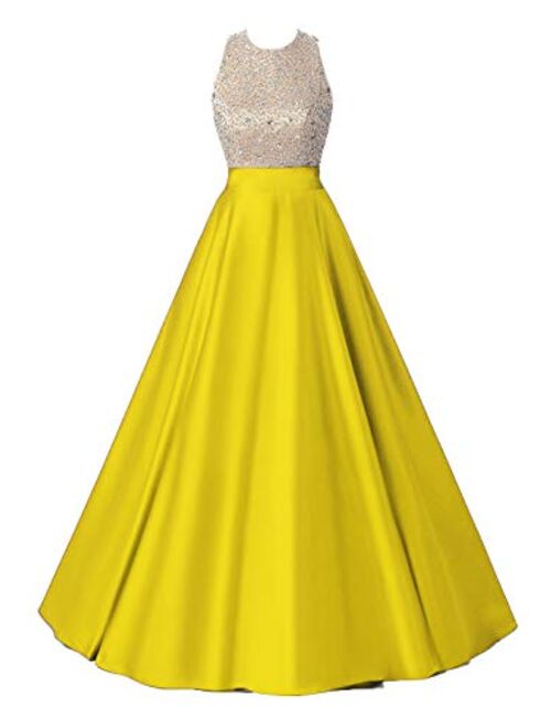 HEIMO Women's Sequined Evening Party Gowns Beading Formal Dress for Teens Prom Dresses Long H160