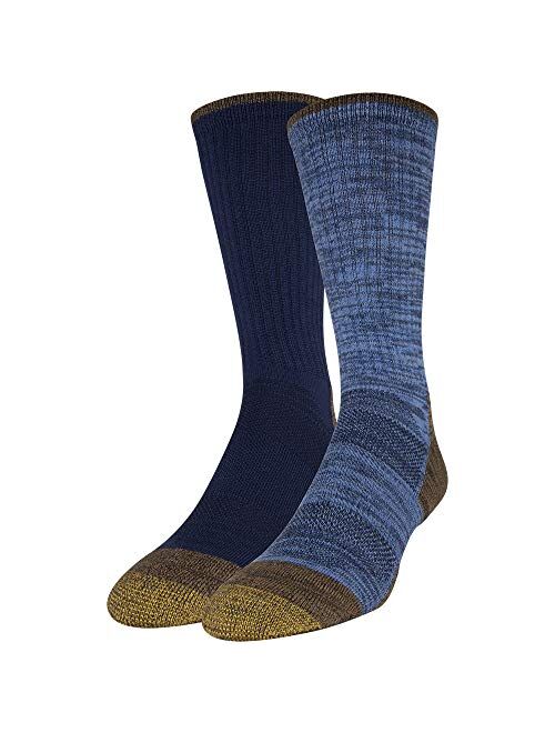 Gold Toe Men's Tri Feed Cushion Boot Crew Socks, 2-Pairs