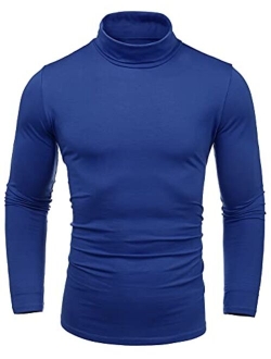 LecGee Men's Slim Fit Basic Thermal Turtleneck T Shirt Long Sleeve Casual Pullover Shirts