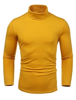 LecGee Men's Slim Fit Basic Thermal Turtleneck T Shirt Long Sleeve Casual Pullover Shirts