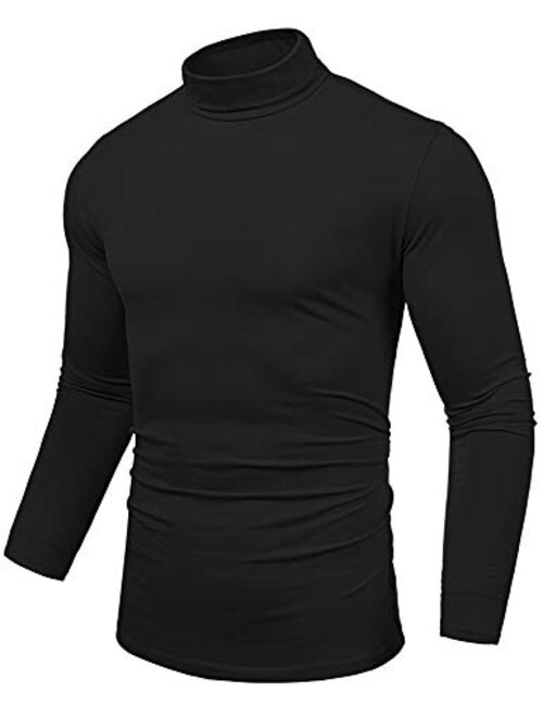 LecGee Men's Slim Fit Basic Thermal Turtleneck T Shirt Long Sleeve Casual Pullover Shirts